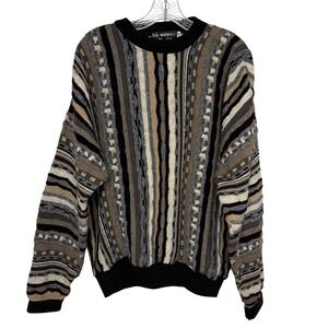 VTG 90s b.b. waters Textured Knit Sweater‎ Mens M Coogi Style Chunky Pullover